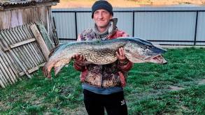 Рыбак из Ошмян поймал щуку размером с небольшого крокодила