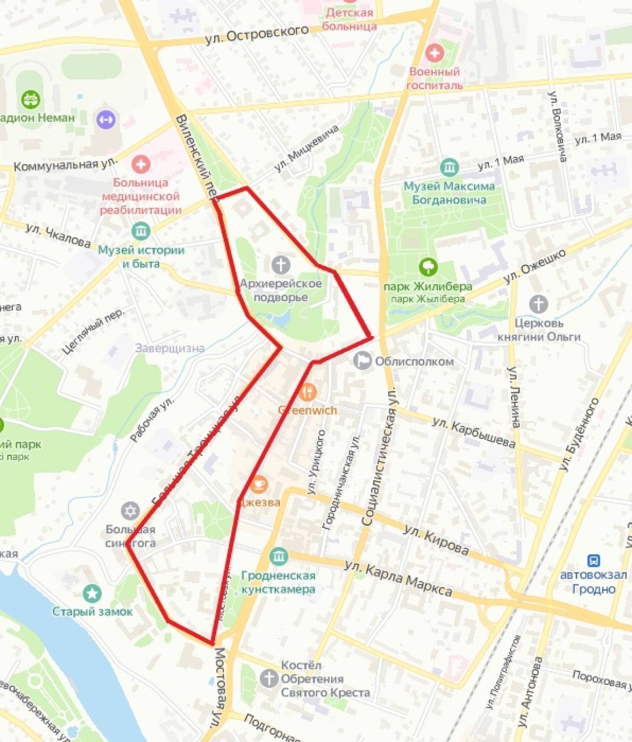 17 сентября центр Гродно перекроют для движения транспорта на полтора часа