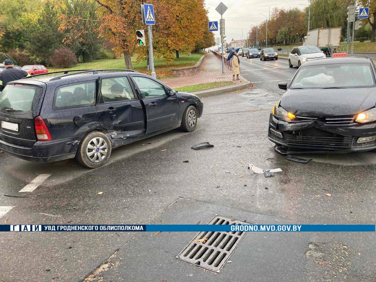 В Гродно все чаще стали происходить мелкие аварии, т.к. плотность трафика после закрытия моста выросла
