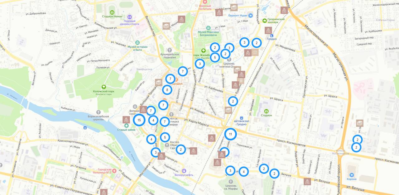 В Гродно стараниями библиотекарей появилась онлайн карта-портрет города. Интересно будет даже гродненцам