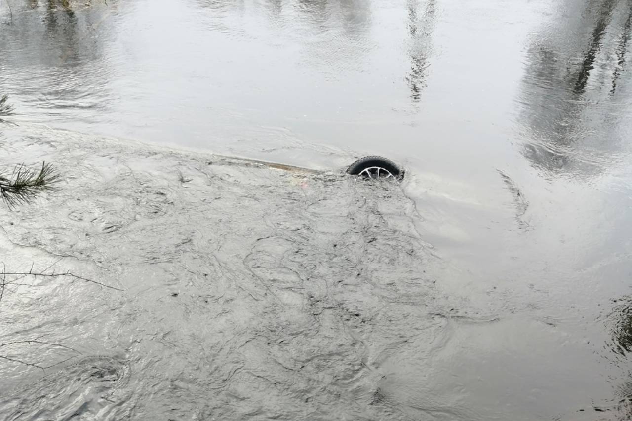 Под Лидой кроссовер скатился в реку, уплыл на 200 метров и утонул — погибла собака, которая осталась в салоне