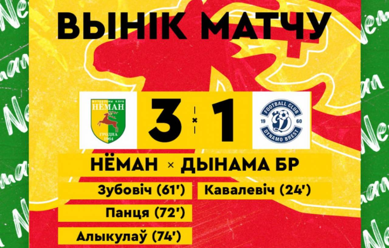 «Неман» в Гродно пропустил первым, но затем трижды реабилитировался в матче против «Динамо-Брест»