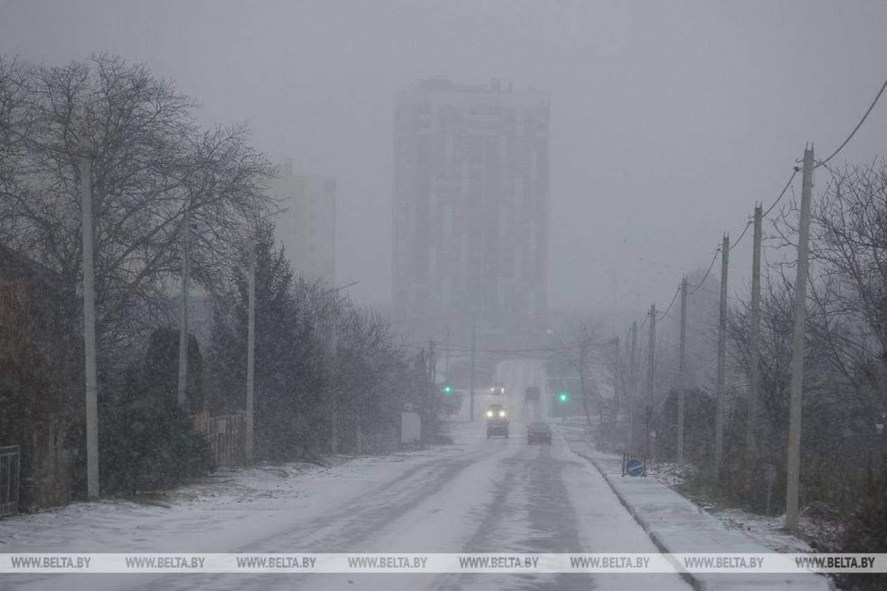 Фотофакт: снегопад в Гродно