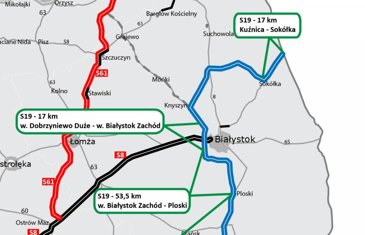 В Польше начинают возводить новый участок дороги от закрытого ПП «Кузница» до Белостока
