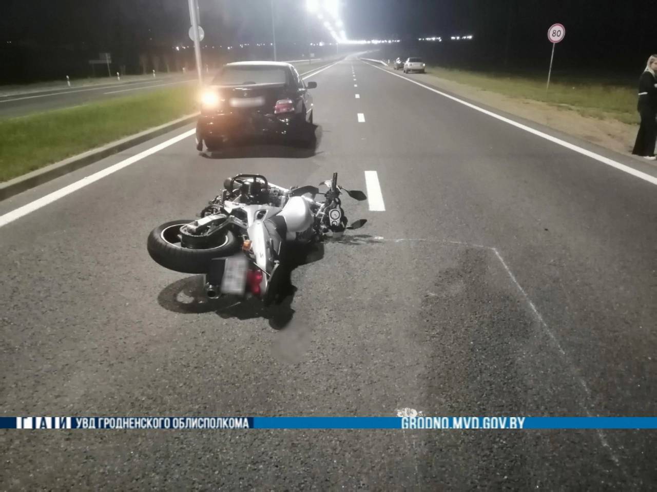 В полночь в Гродно разбился мотоциклист — протаранил попутную BMW
