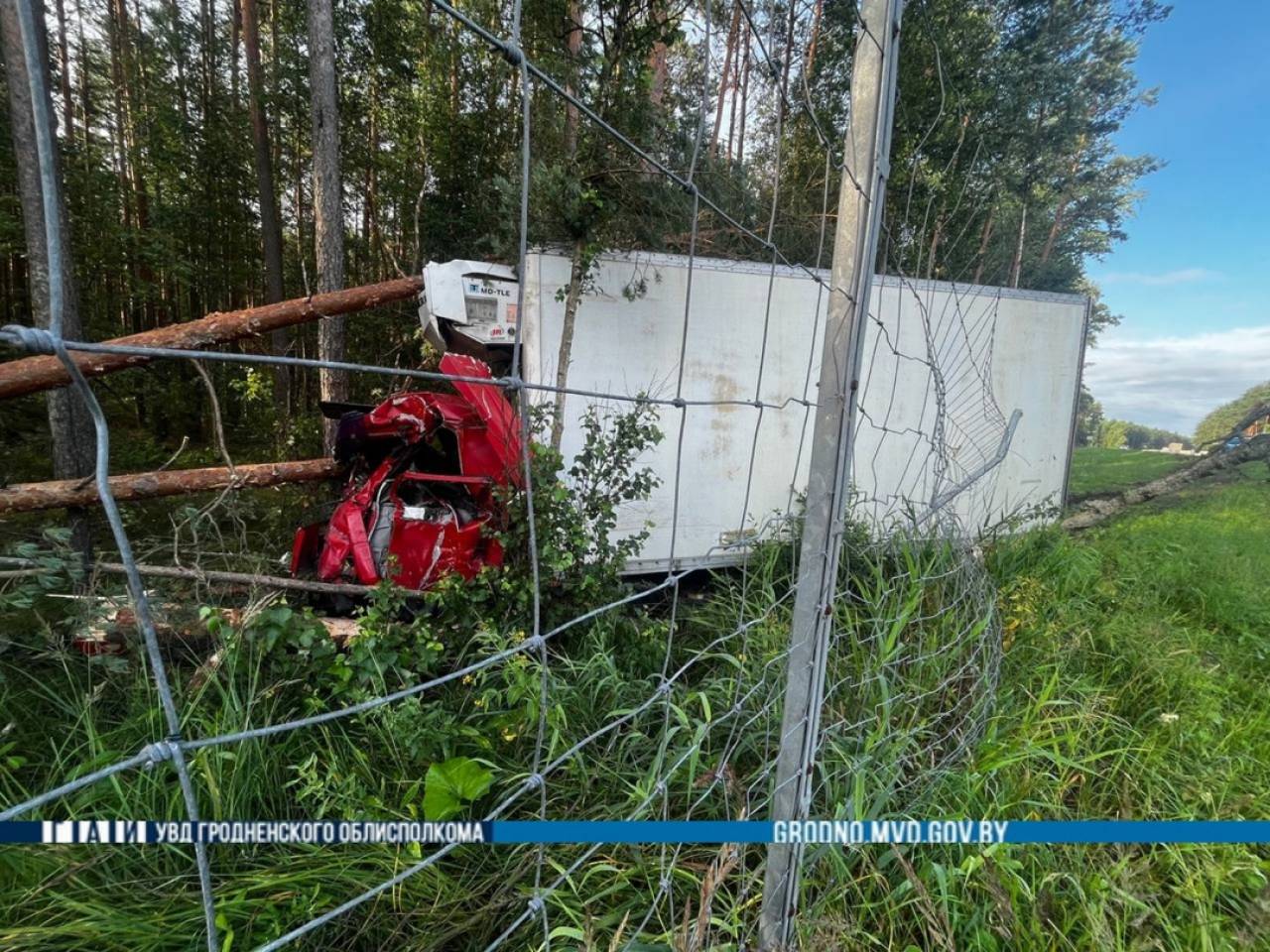 На трассе М6 водитель фуры заснул за рулем: машина ушла в кювет