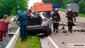 Страшная авария под Гродно: Skoda разорвало на части после лобового удара с МАЗом, водитель легковушки погиб