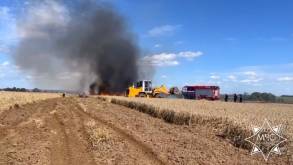 Ущерб 59 тыс. рублей: под Новогрудком горело поле с пшеницей — местный тракторист зацепил высоковольтные провода, обрыв которых и стал причиной пожара