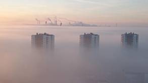Фотофакт: посмотрите на Гродно в тумане с совсем необычного ракурса