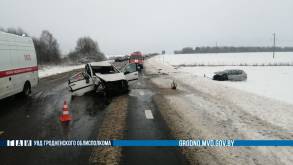 Водитель не учла дорожные и погодные условия: ДТП в Волковысском районе