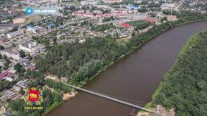 Самый длинный подвесной мост Беларуси, расположенный в Мостах, после реконструкции получит стеклянную секцию в центре