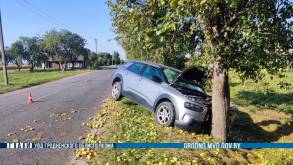 В деревне под Зельвой водитель прямо во время движения потерял сознание: машина на скорости влетела в дерево